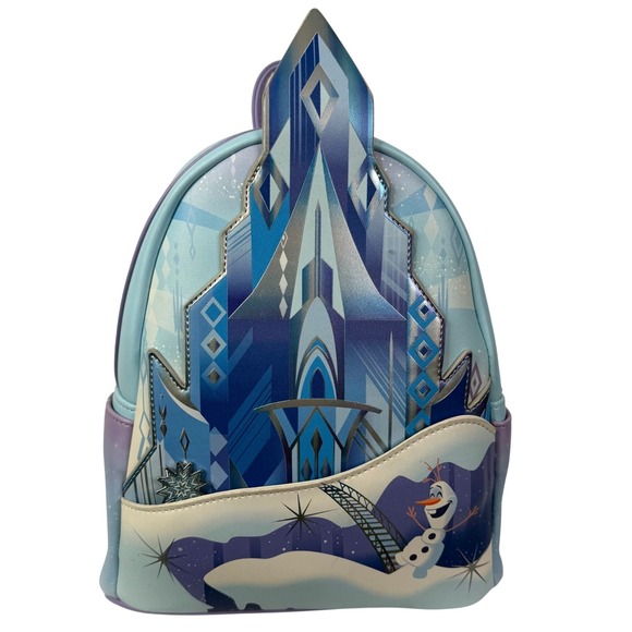 Disney Frozen Elsa Ice‎ Palace Loungefly Mini Backpack Olaf Blue Purple NEW main image 4